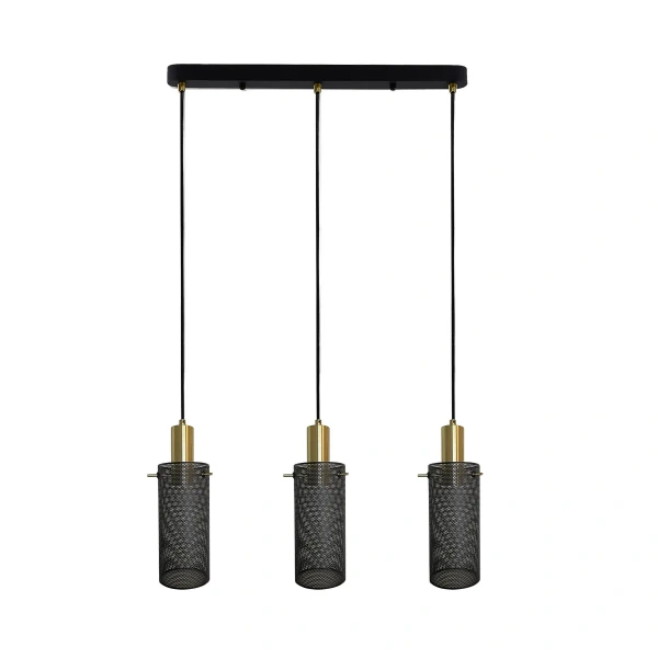 Lampa wisząca Tirana 3 listwa 50 cm czarna 3xE27