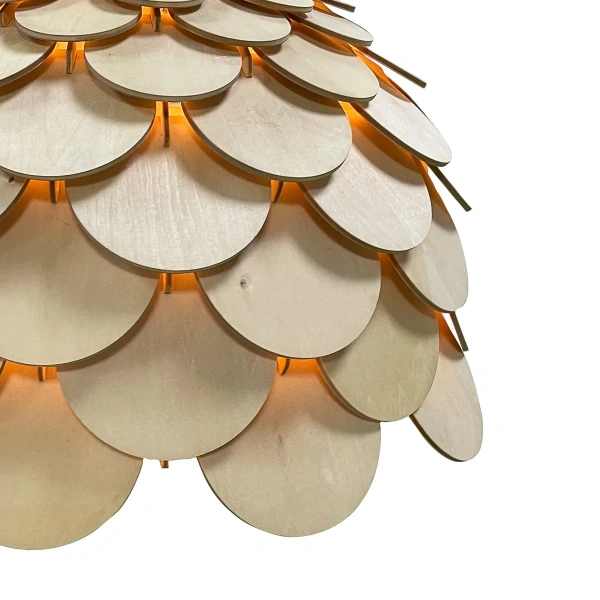 Lampa wisząca Burgo mała drewniana 1xE27