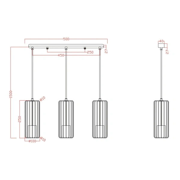 Lampa wisząca Sintra czarna 3xGU10