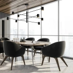 Lampa wisząca Snow 8 czarna 8xGU10