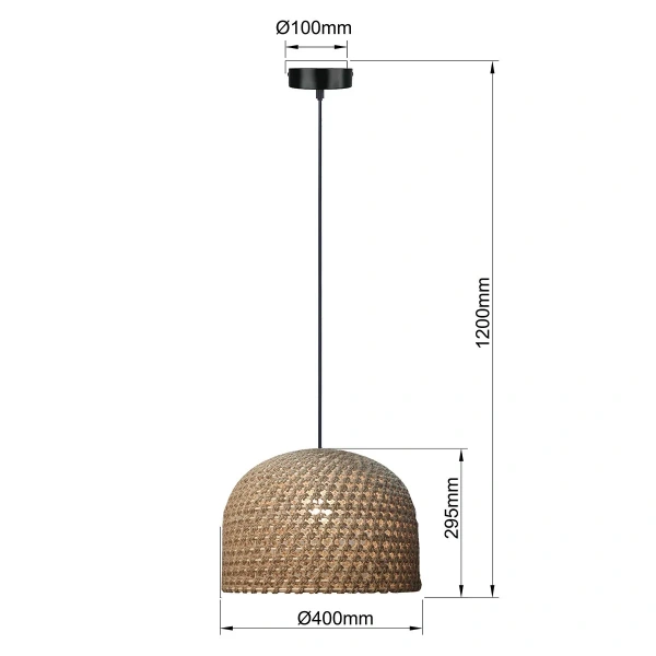 Lampa wisząca Kanso rattanowa 40 cm jasnobrązowa 1xE27