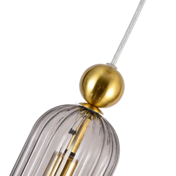 Lampa wisząca Piega 1 złota z dymionym kloszem 1xE14