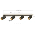 Plafon Parma 70 cm czarny 4xGU10 + LED 20W CCT