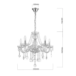 Lampa wisząca Cristallo 5 srebrna 5xE14