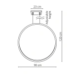 Lampa wisząca Mirror L złota LED 47W CCT IP44