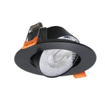 Oczko podtynkowe Plus okrągłe ruchome czarne LED CCT