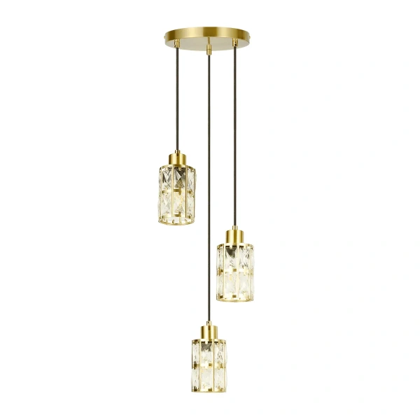 Lampa wisząca Lira 3 talerz złota 3xE27