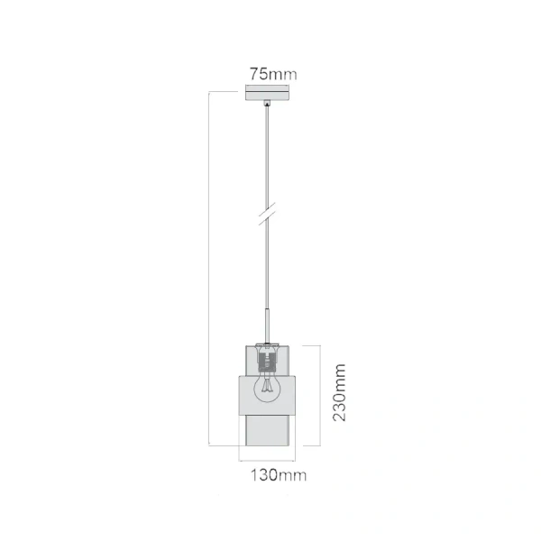 Lampa wisząca Miele dymno-złota 1xE27