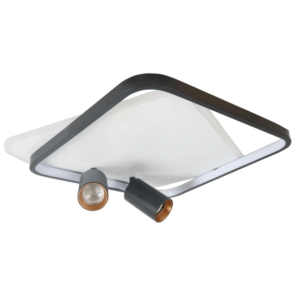 Plafon Parma 2 kwadratowy czarno-biały 2xGU10 + LED 36W CCT