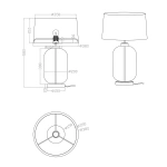 Lampa stołowa Amur niebieska 1xE27
