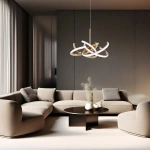 Lampa wisząca Spider 48 cm złota LED 30W CCT