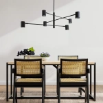 Lampa wisząca Snow 6 80 cm czarna 6xGU10