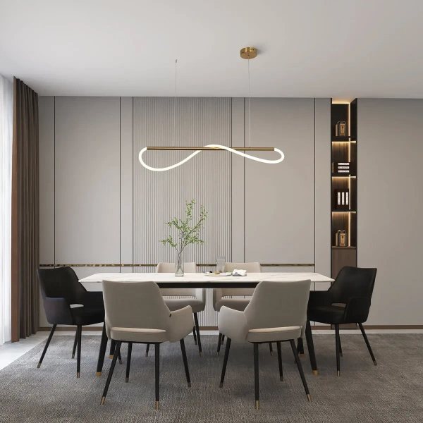 Lampa wisząca Meleca S złota LED CCT