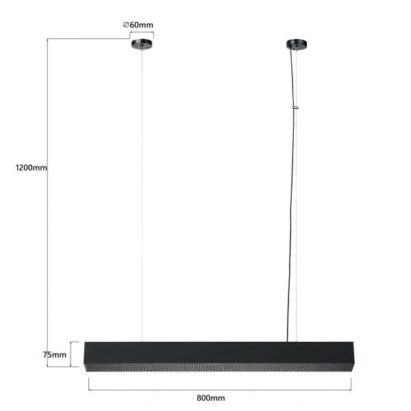 Lampa wisząca Mira M czarna LED 32W CCT
