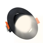Oczko podtynkowe Plus okrągłe ruchome czarne LED CCT