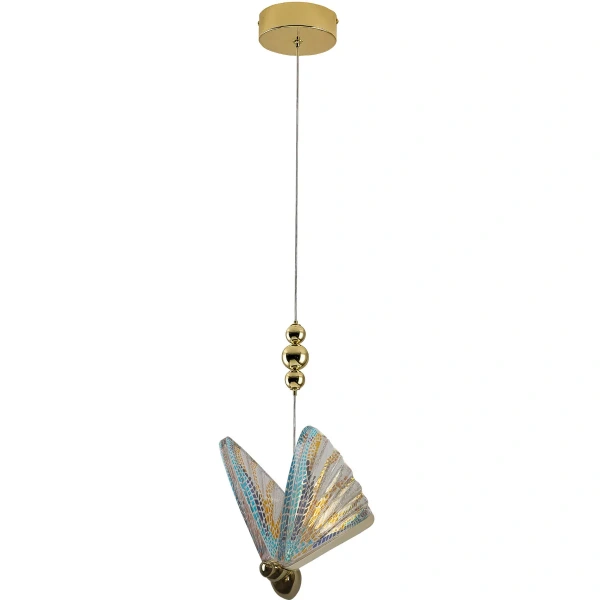 Lampa wisząca Mariposa 1 złota z kolorowymi elementami LED CCT