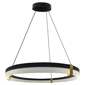 Lampa wisząca Plum Triangle 80 cm czarno-transparentna LED 40W CCT