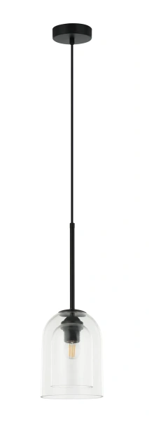Lampa wisząca Elaris czarna z transparentnym kloszem 1xE27