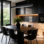 Lampa wisząca Ibros 93 cm czarna LED 24W CCT