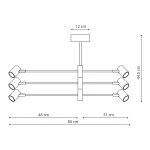 Lampa wisząca Snow 6 80 cm czarno-złota 6xGU10