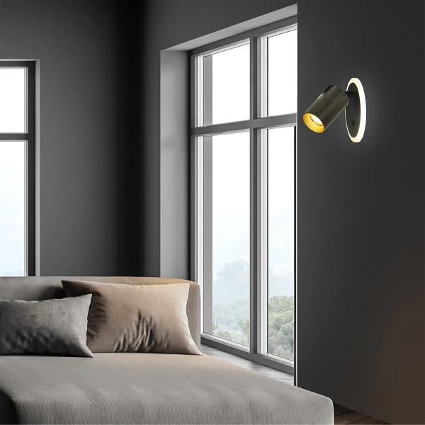 Spot sufitowy Parma 1 czarny 1xGU10 + LED 5W CCT