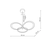 Lampa wisząca Azina 3 złota LED CCT