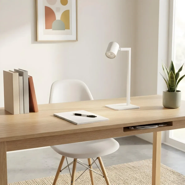 Lampa biurkowa Snow biała 1xGU10