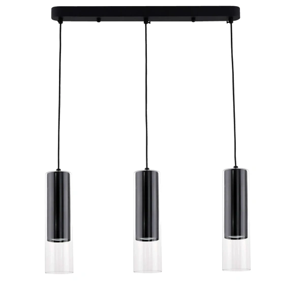 Lampa wisząca Manacor listwa czarna 3xGU10