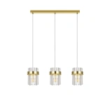 Lampa wisząca Vetro listwa złota 3xE14