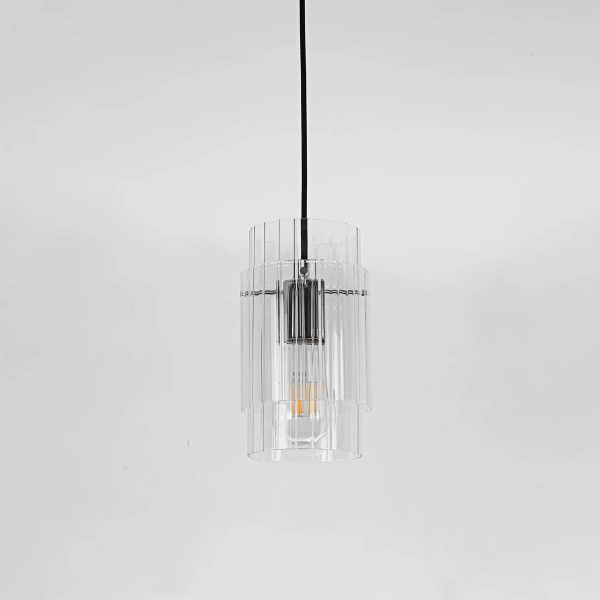 Lampa wisząca Savona 1 transparentno-czarna 1xE27
