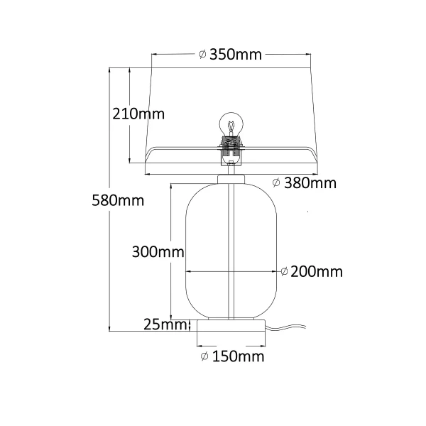 Lampa stołowa Amur dymiona 1xE27
