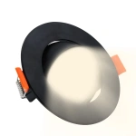 Oczko podtynkowe Plus okrągłe ruchome czarne LED CCT