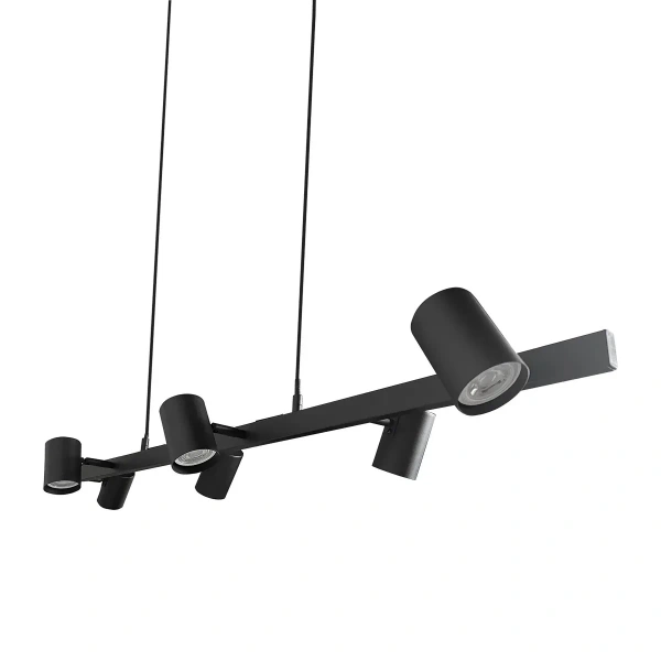 Lampa wisząca Snow 6 115 cm czarna 6xGU10