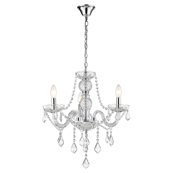 Lampa wisząca Cristallo 3 srebrna 3xE14