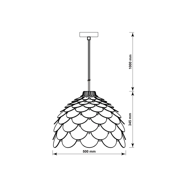 Lampa wisząca Burgo duża drewniana 1xE27
