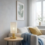 Lampa stołowa Tirana biało-złota 1xE27