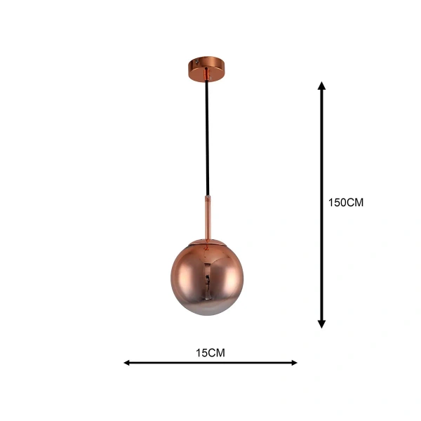 Lampa wisząca Palla mała miedziana 1xE14
