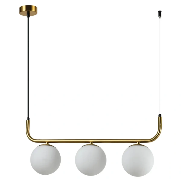 Lampa wisząca Alisa 3 złota z białymi kloszami 3xE14