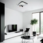 Plafon Parma 2 kwadratowy czarno-biały 2xGU10 + LED 36W CCT