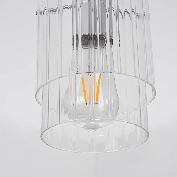 Lampa wisząca Savona 1 transparentno-czarna 1xE27