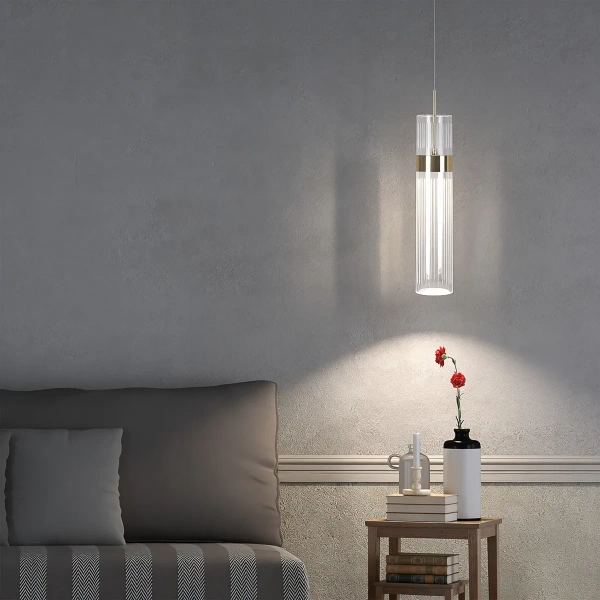 Lampa wisząca Ambiente złota LED CCT