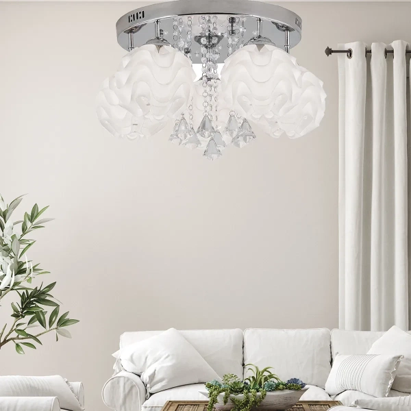 Plafon Sada 5 srebrno-biały 5xE14 + LED