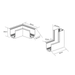 Łącznik L podtynkowy sufit-ściana Magnetic Slim biały