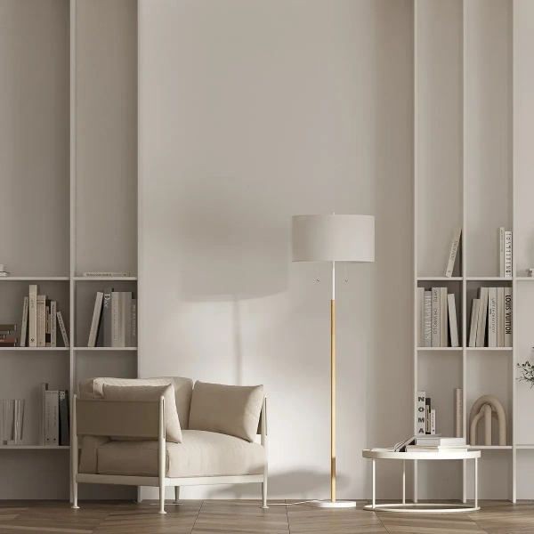 Lampa podłogowa Fogo biała 2xE27
