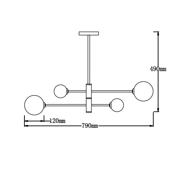 Lampa wisząca Dorado 4 złota 4xG9