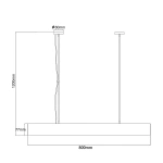 Lampa wisząca Mira M czarna LED 32W CCT