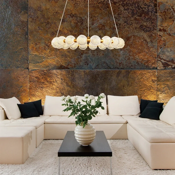 Lampa wisząca Diamond 18 złota LED CCT