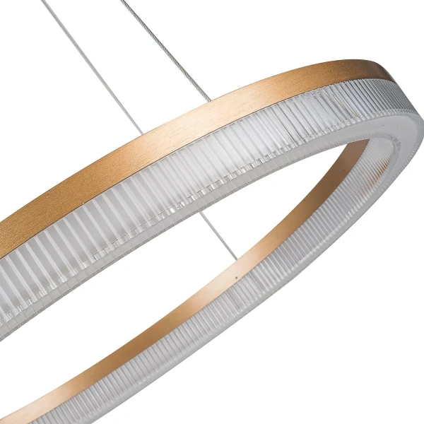 Lampa wisząca Midway Cristal Triangle mała złoto-transparentna LED CCT