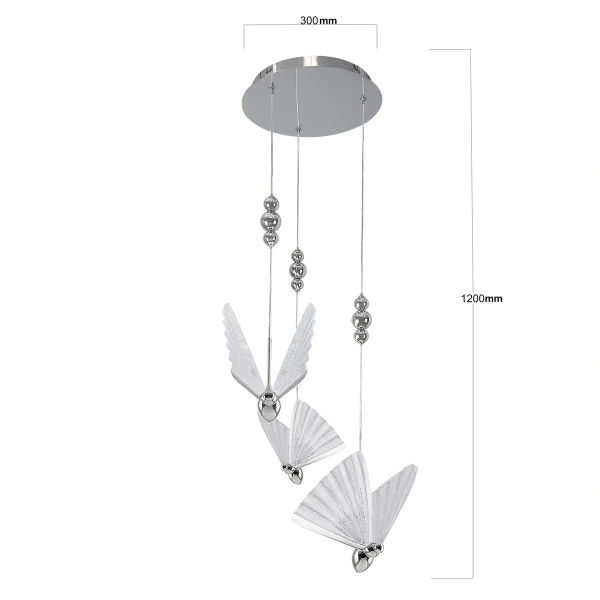 Lampa wisząca Mariposa 3 chromowana LED 24W CCT