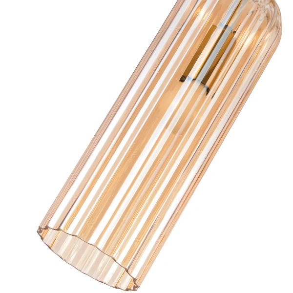 Lampa wisząca Piega 1 złota z bursztynowym kloszem 1xE14